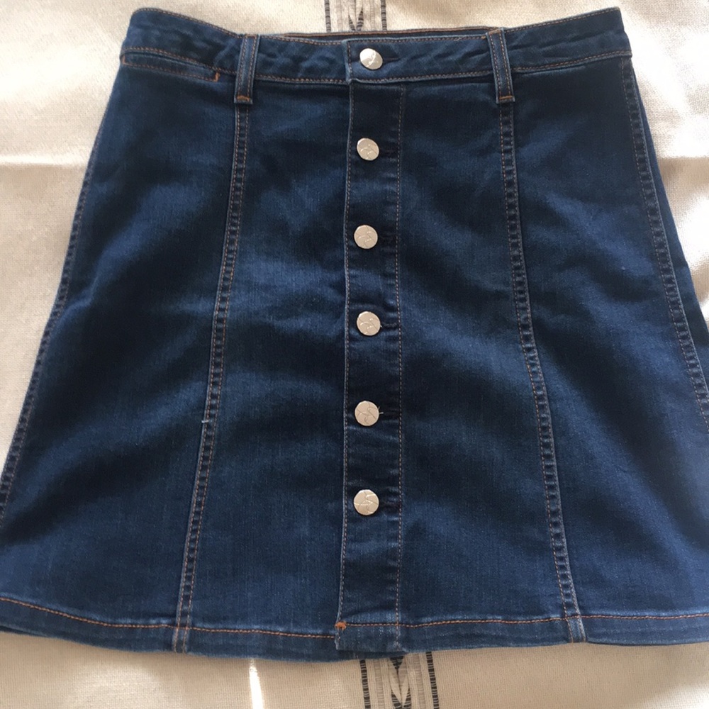 70s button up denim skirt